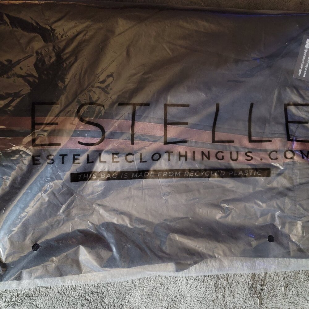 NWT Estelle Jesse Navy Wide Leg Pants Brown Side Stripe Drawstring 16W - Picture 6 of 9